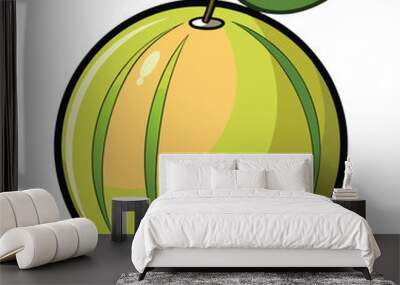 Honeydew fruit vector illustration on white background. Wall mural