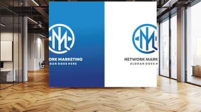 Initial letter N and M Network Marketing logo design template free eps 10. Wall mural