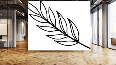 Lavender leaf clip art vector illustration on black and white. Wall mural