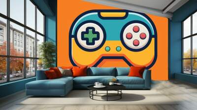 Video gamer icon, illutrationon on solid background. Wall mural