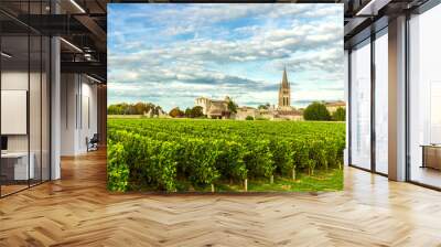 Vineyards of Saint Emilion, Bordeaux Wineyards in France Wall mural