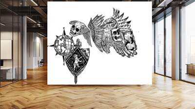 graphic tattoo design Wall mural