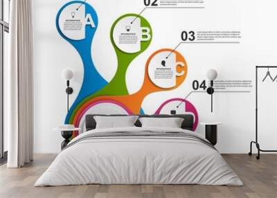 Abstract infographic in the form of metabolic. Design elements. Wall mural