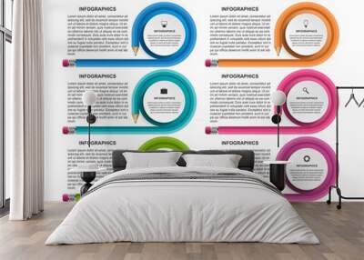 Education infographics for business presentations or information banner. Wall mural