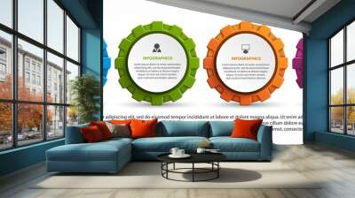 Infographics template. Infographics for business presentations or information banner. Wall mural