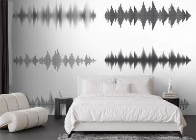 Vector sound waves. Music Digital Equalizer. Wall mural