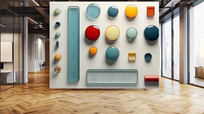 set of buttons Wall mural