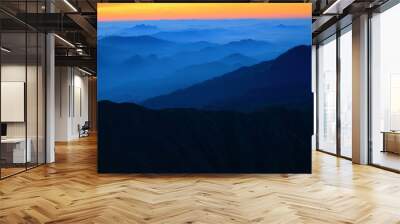 Mountain view in the morning. Wall mural