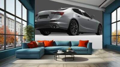 3D rendered luxurious white car studio photoshoot. modern super cart different angle views. the shiny and stylish vehicle  Wall mural