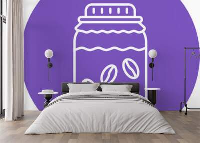 Coffee Jar Line Two Color Icon Wall mural