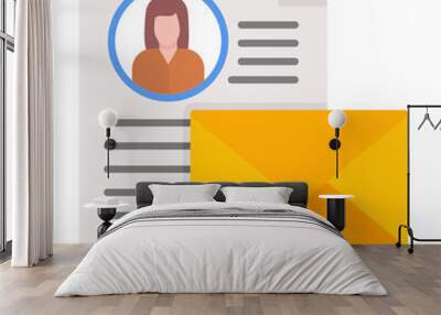 Cover Letter Flat Multicolor Icon Wall mural