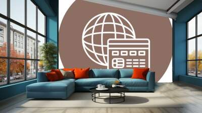 Global Currency Line Two Color Icon Wall mural