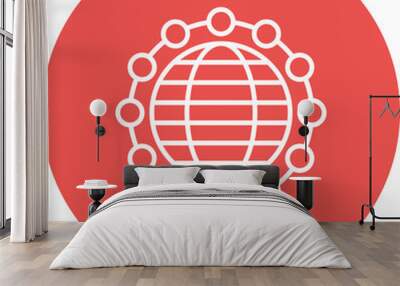 Global Infrastructure Line Two Color Icon Wall mural