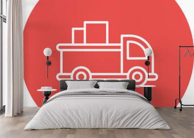 Pickup Truck Line Two Color Icon Wall mural