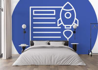 Project Launch Line Two Color Icon Wall mural