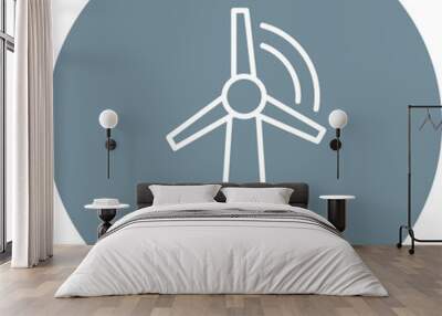 Renewable Energy Line Two Color Icon Wall mural