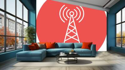 Telecommunication Line Two Color Icon Wall mural