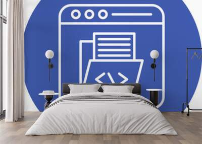 Web Development Line Two Color Icon Wall mural