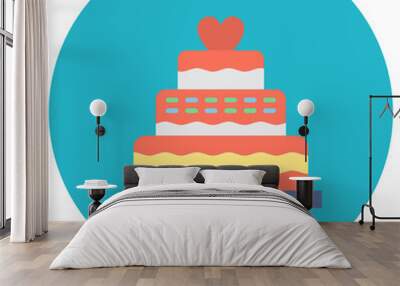 Wedding Cake icon vector image. Can be used for Wedding. Wall mural