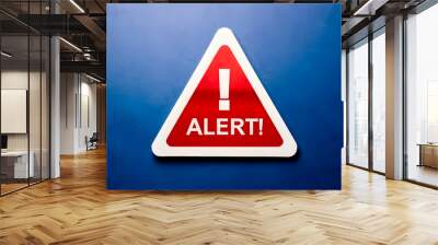 Alert sign on red triangle Wall mural