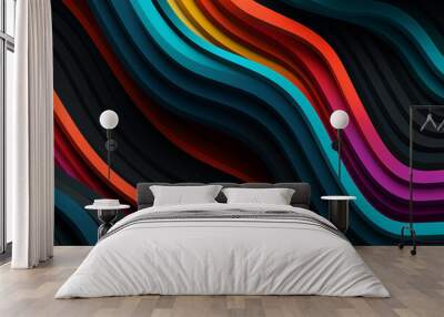 Colorful wallpaper image depicting diferent colorful shapes Wall mural