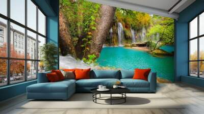 Magical Kursunlu Waterfalls in Antalya, Turkey. Kursunlu selalesi Wall mural