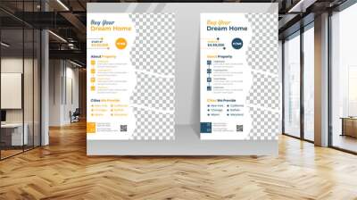 Real estate a4 flyer template. Perfect for creative and professional real estate business. Modern template in 2 color variation.  Wall mural