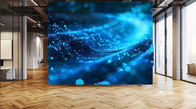 Abstract network information web science technology data center fiber optic cable 5G connection future light digital Wall mural