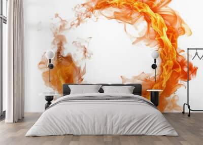 Fire Smoke Ring isolated on a transparent background Wall mural