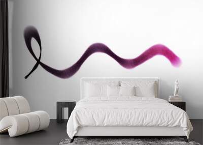 Whoosh lines curvy calligraphy Neon gradient texture bright lines texture, realistic cutout on transparent background. Spray gradient lines texture overlay. Wall mural