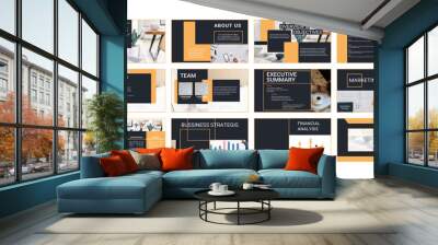 Business plan presentation template design backgrounds and page layout design for office, brochure, book, magazine, annual report and company profile, with infographic elements. Wall mural