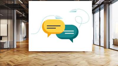 Chat. Speech bubble. Typing in a chat bubble vector web icon isolated on white background, EPS 10, top view	 Wall mural