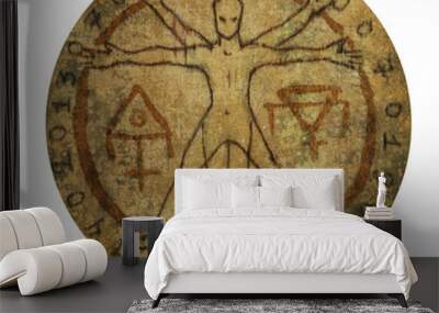 Mystic symbols with hand drawn magic and esoteric symbols Wall mural