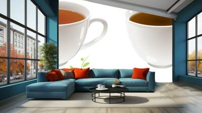 Two cups of tea and coffee Wall mural