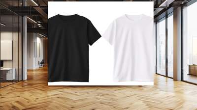 Black and white t-shirt mockup on an isolated background Wall mural