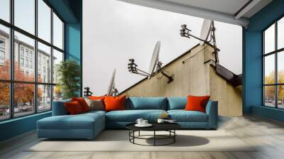 Three Satellite dishes Wall mural