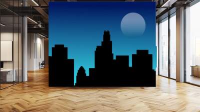 Los Angeles at Night-Vector Wall mural