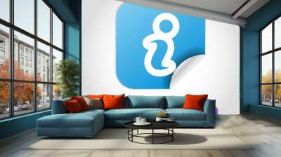 Colored icon or button of info symbol with background Wall mural