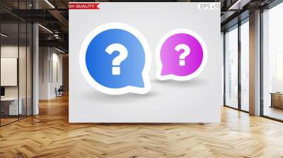 Question icon. Button with question icon. Modern UI vector. Wall mural