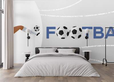 Banner with soccer player Wall mural