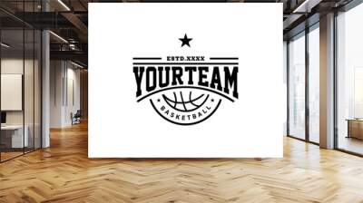 basketball badge logo design vector illustration Wall mural