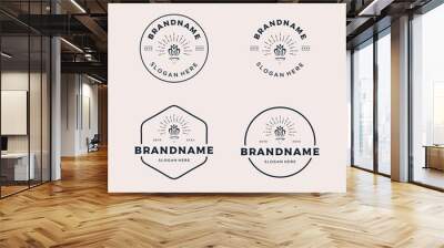 Set vintage retro badge Logo design vector illustration Wall mural