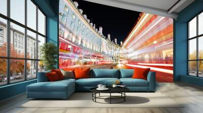 Night view of Regent Street with Christmas Lights Wall mural