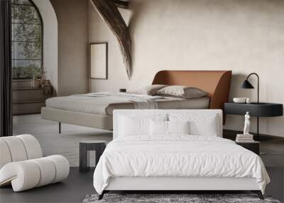 Modern Minimalist Bedroom with Elegant Design Elements Wall mural