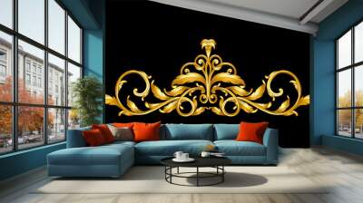 gold vintage baroque frame scroll Wall mural