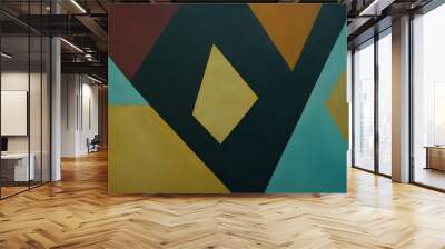 Modern abstract geometric background showing colorful triangles and rhombus Wall mural