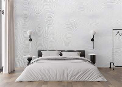 White abstract background with wavy 3d pattern Wall mural