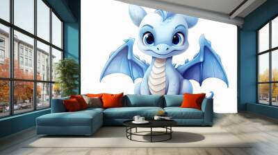 cute cartoon dragon monster white background Wall mural