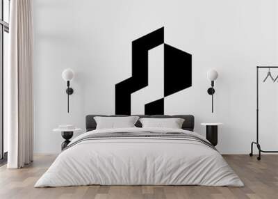 P letter vector logo abstract Wall mural