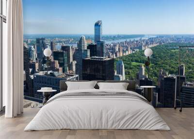 Aerial view of Manhattan central park  in New York - USA Wall mural